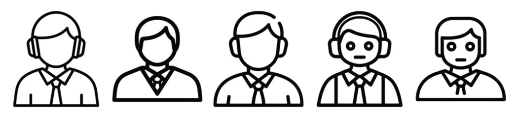 robo assistant line art icon set. ai and robotics outline icons collection.