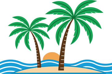 Palm Tree Beach California Coastal Design. California Palm Tree Beach Illustration. Tropical Palm Trees on California Beach. Sunny California Beach with Palm Trees. Coastal Palm Tree Scene