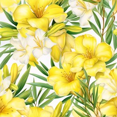 Fototapeta premium Watercolor Flowers Seamless Pattern, Watercolor Floral pattern, Flowers Digital Paper, Spring Fowers pattern, Floral Background