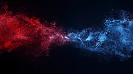 Fire and Ice Concept &ndash; Red and Blue Particle Swirls