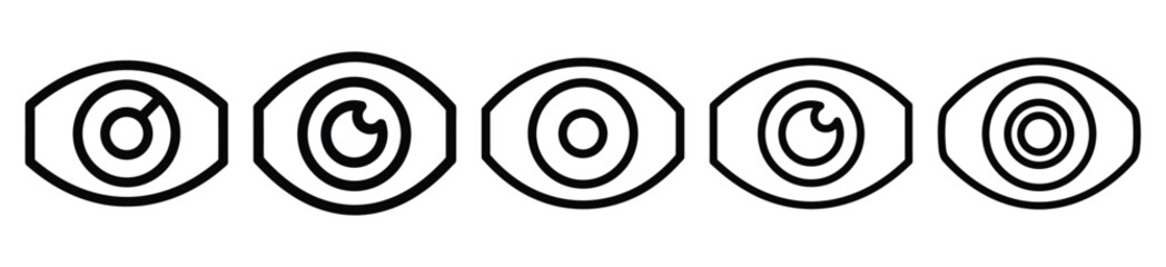 robot sensor eye line art icon set. ai and robotics outline icons collection.