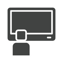 Computer monitor icon with webcam