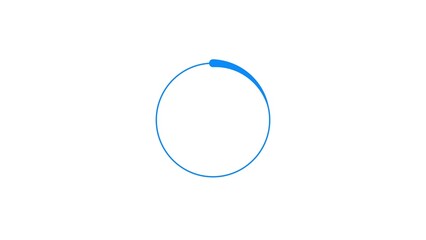 A simple blue circle with a loading bar