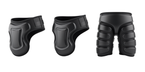 Three types of protective athletic shorts for sports and training 
