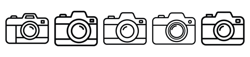 ai camera line art icon set. ai and robotics outline icons collection.