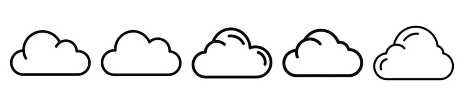 ai cloud line art icon set. ai and robotics outline icons collection.