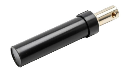 Fototapeta premium Black and Silver Hydraulic Cylinder on White Background.