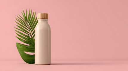 Eco friendly bottle with wooden cap