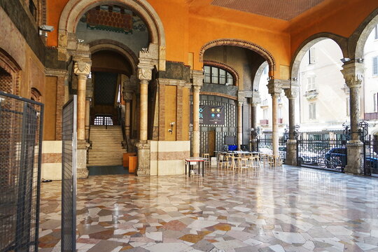 Entrance to the grain market in Mantua, Italy