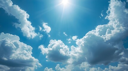 Ultra-Realistic 4K Timelapse of Bright Blue Sky with Fast-Moving Cumulus Clouds