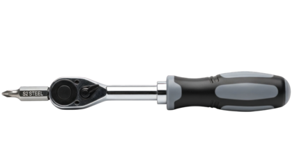 Ratchet Screwdriver with Interchangeable Bits for Versatile Use.