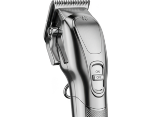Professional silver hair clipper isolated on transparent background