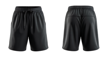 Black shorts 3d model front and back 

