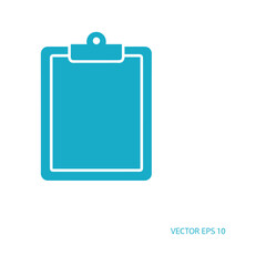 Clipboard icon in teal color on white background