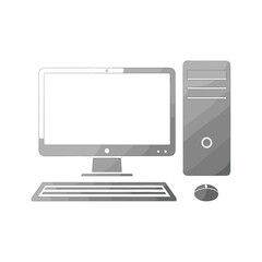 Computer system with monitor, keyboard and mouse