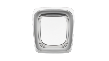 Airplane Window View Isolated on White Background.