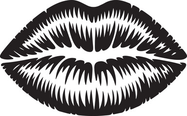 Black lipstick kiss on transparent background. Imprint of the lips. Kiss mark vector illustration