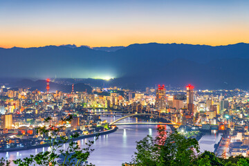 Kochi, Shikoku, Japan Skyline at Dusk 2423