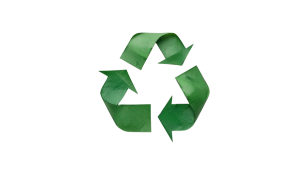 A bright green recycling symbol on a transparent background, clean and eco friendly. - Powered by Adobe
