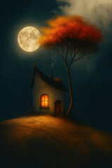 . Moonlit Fantasy Cottage