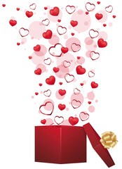 gift box with heart, valentine day