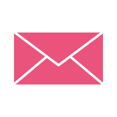 Pink envelope icon representing email or message