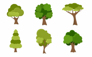 Deciduous tree vector set