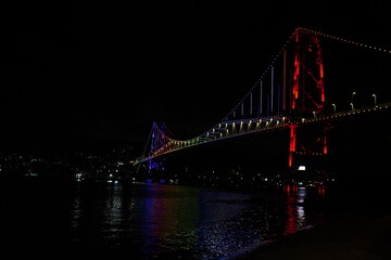 Ponte Hercílio Luz Iluminada Noite Florianópolis SC