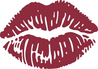 Kiss. Female lips. Vector illustration