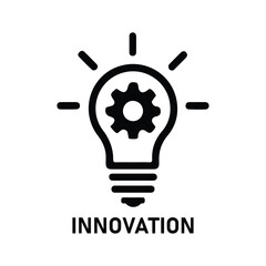 Lightbulb with idea innovation line art vector icon for business apps and websites
