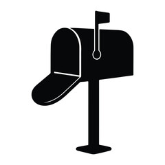 Mailbox icon vector illustration. Silhouette of mailbox vector symbol, Letterbox icon, symbol design for app, website, UI, UX. Vector illustration.