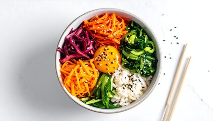 Vibrant colorful rice bowl