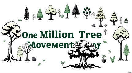 Vector illustration of a merry Christmas holiday tree in a snowy winter forest scene with stars and gift decoration card design