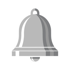 Gray bell icon on white background