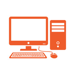 Desktop computer system with monitor keyboard and mouse