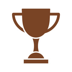 Brown trophy icon on white background