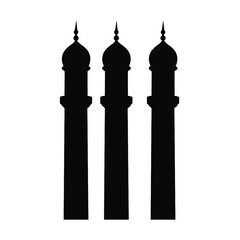 Collection of islamic mosque building icons featuring architectural elements and religious symbols for diverse design applications