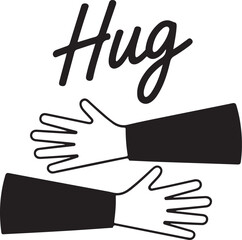 Simple line creating hug drawing. Vector illustration
