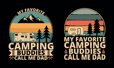 My favorite camping buddies call me dad - vintage camper van and mountain adventure