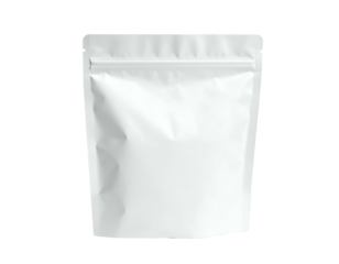 Blank white resealable pouch with zip closure