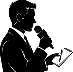 silhouette man with microphone