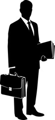 silhouette of a businessman with briefcase