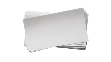 Stack of Blank White Business Cards on White Background