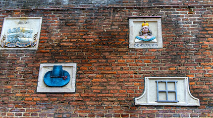 Architektur , Sehenswürdigkeiten und Touristenattraktionen in der Altstadt von Amsterdam, Niederlande, Holland