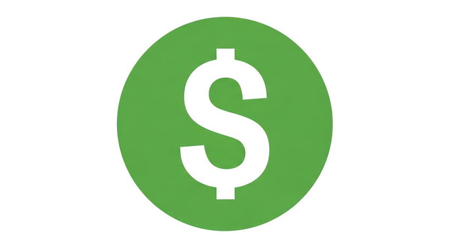 Green dollar sign isolated on transparent background