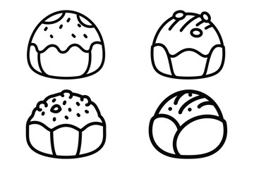 love chocolate truffle outline icon set for graphic designs. Icons vector design