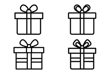 valentine gift delivery outline icon set for graphic designs. Icons vector design