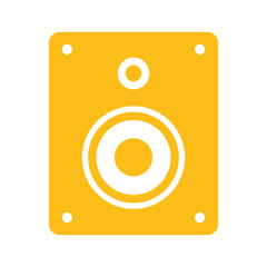 Simple speaker icon in yellow color