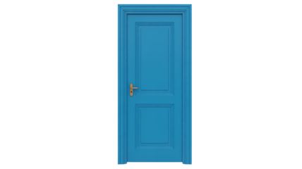 Blue Door Isolated on White Background