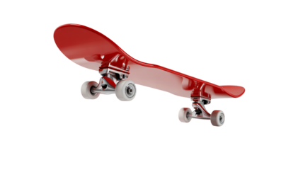 Red Skateboard on White Background